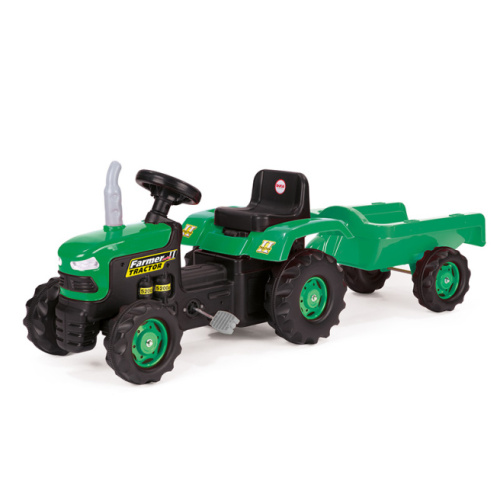 DL Tractor cu pedale si remorca Ranchero verde negru, 8053