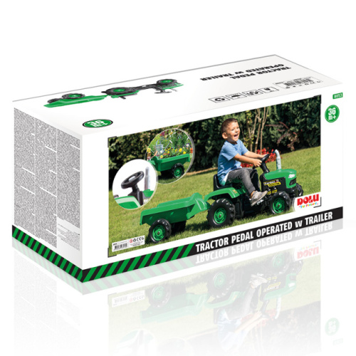 DL Tractor cu pedale si remorca Ranchero verde negru, 8053
