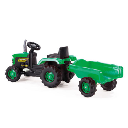 DL Tractor cu pedale si remorca Ranchero verde negru, 8053