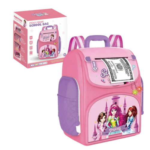 Seif pentru copii in forma de ghiozdan cu printese 8691B