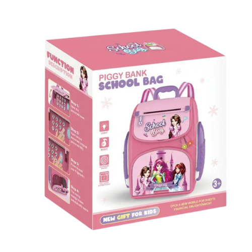 Seif pentru copii in forma de ghiozdan cu printese 8691B