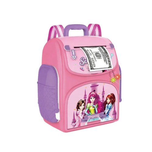 Seif pentru copii in forma de ghiozdan cu printese 8691B