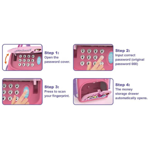 Seif pentru copii in forma de ghiozdan cu printese 8691B