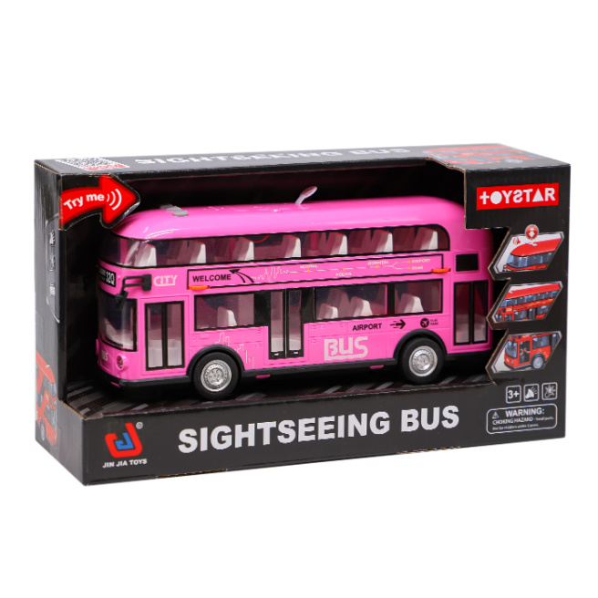Инерционный автобус со светом и звуком "Sightseeing Bus" 792005