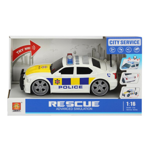 WY Mașină de poliție cu inerție 1:16 (lumină, sunet), 57927