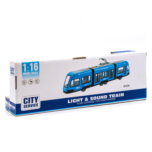WY Tramvai cu inertie, albastru (lumini,sunete), 49488