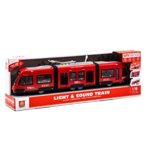 WY Tramvai cu inertie, rosu (lumini,sunete), 49487