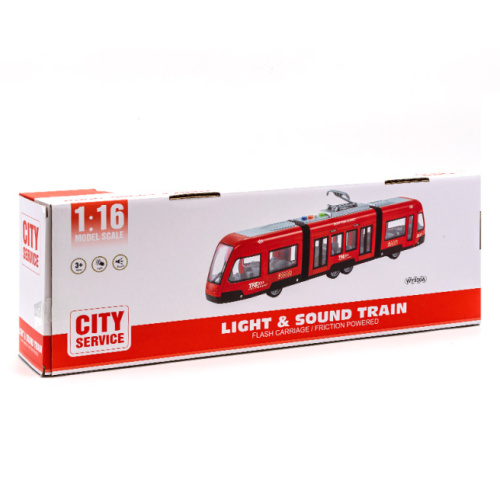 WY Tramvai cu inertie, rosu (lumini,sunete), 49487