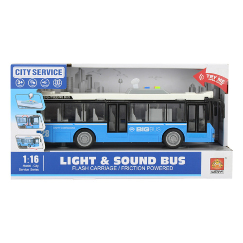 WY Autobus cu inertie "Single-deck Bus" albastru (lumini,sunete),  36207