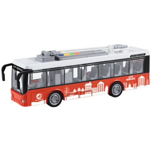 WY Troleibus cu inertie "Single-deck Trolleybus" rosu (lumini,sunete), 36208