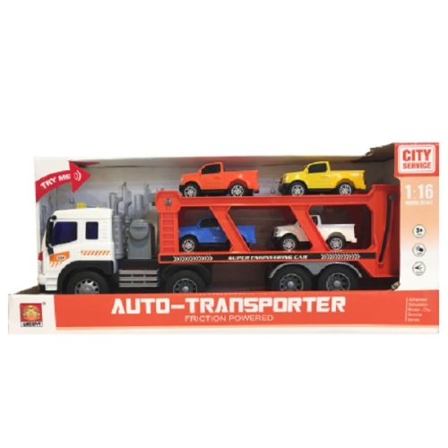 1:16 Camion pentru transport mașinuțe cu fricțiune (lumini /sunete) WY572A