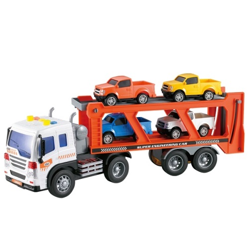 1:16 Camion pentru transport mașinuțe cu fricțiune (lumini /sunete) WY572A