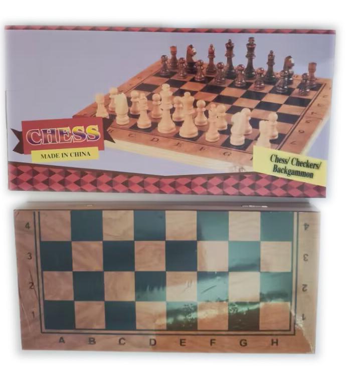 Set de jocuri de masă 3 în 1 (Dame/Șah/Tack) Lemn 6046-19