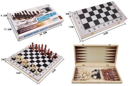 Set de jocuri de masă 3 în 1 (Dame/Șah/Tack), 34cm 3534