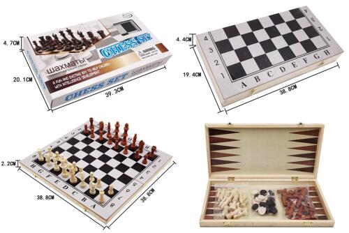 Set de jocuri de masă 3 în 1 (Dame/Șah/Tack), 39 cm   3539