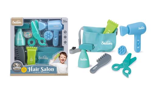 Set de joacă pentru coafor albastru cu geantă DL-006
