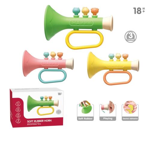 Jucărie muzicală din silicon, tip corn, YL1024