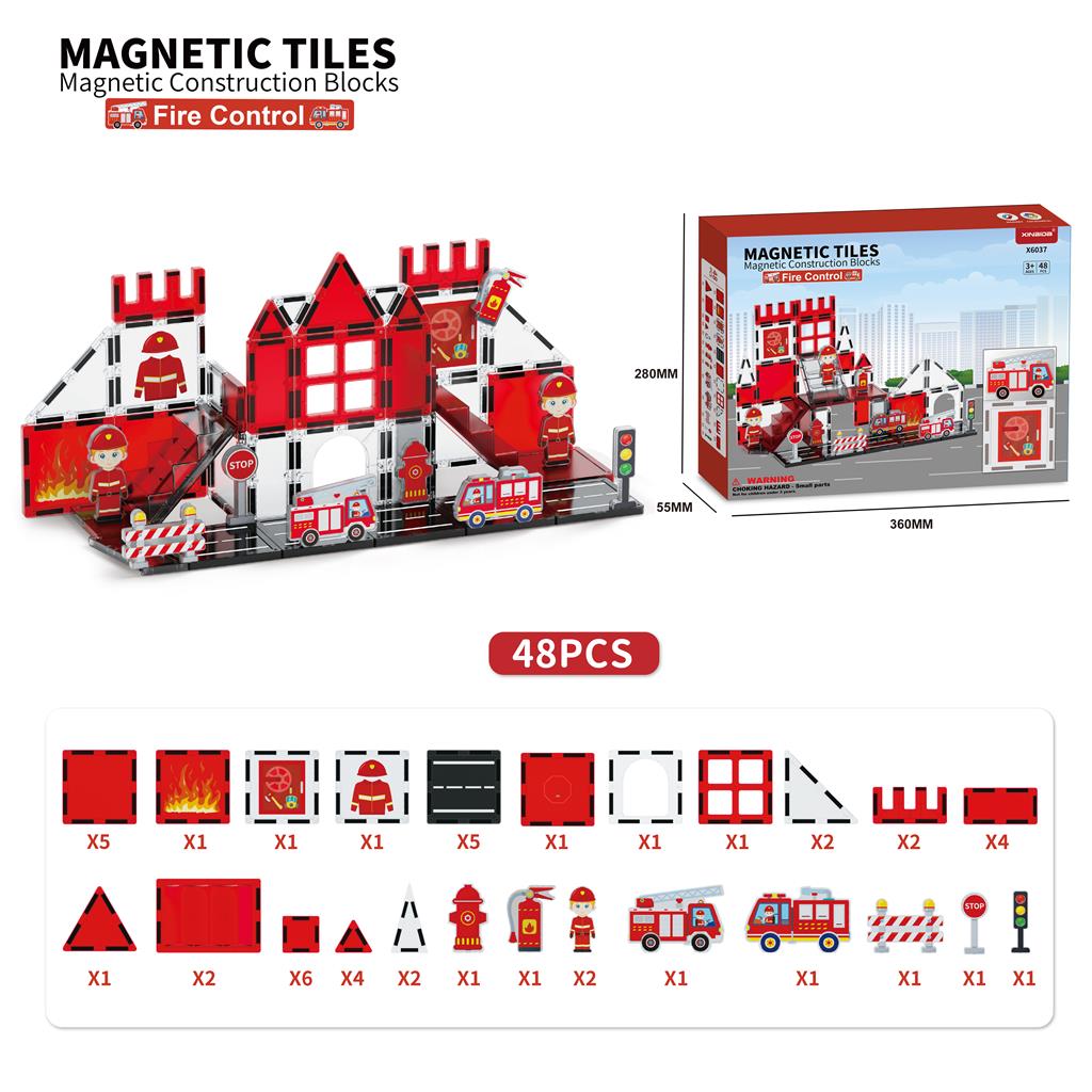 Set de construcții pompier magnetic X6037