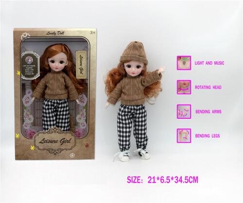 Păpușă de 30 cm cu actorie vocală rusească și pălărie E09-155