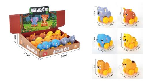 Mașină din vinil cu animale, 12 buc. QZF-2