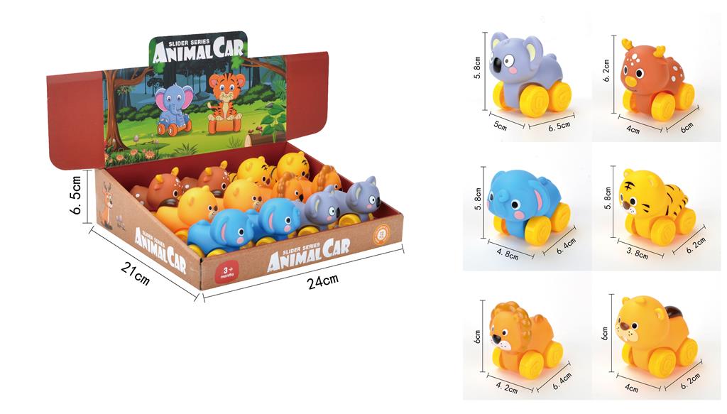 Mașină din vinil cu animale, 12 buc. QZF-2