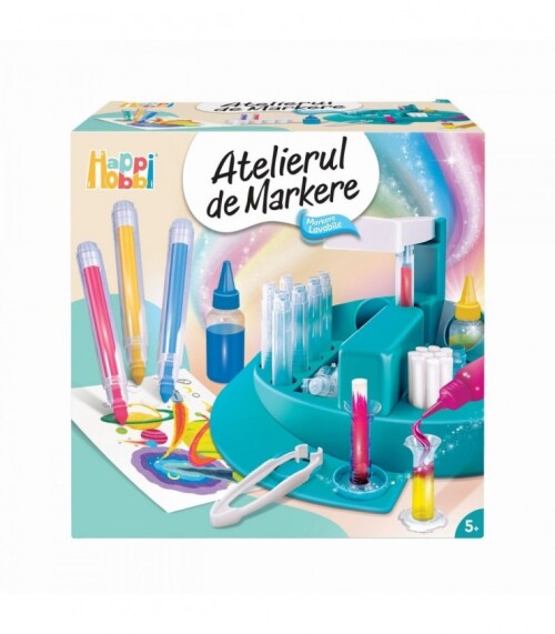 Set de pictură și desen, HAPPI HOBBI, Atelierul de markere, 16 markere, multicolor, 5+ ani 1038-22006