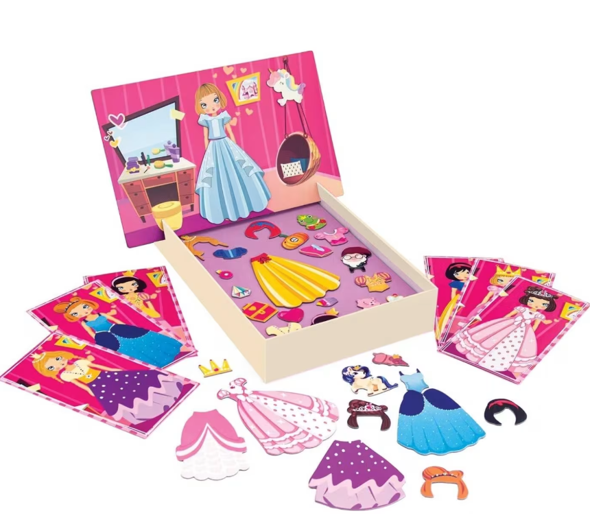 Happihobbi Prințese Îmbrăcate 34 Magneți Educativi din Hârtie 1029-64081