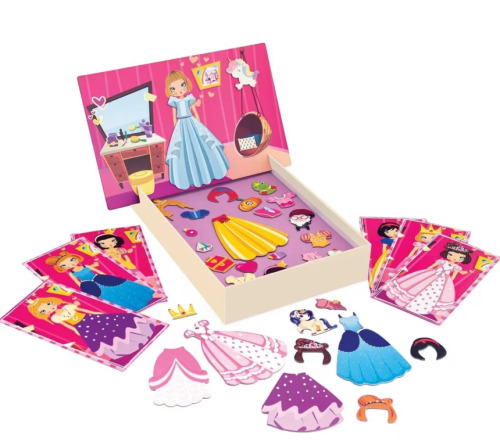 Happihobbi Prințese Îmbrăcate 34 Magneți Educativi din Hârtie 1029-64081