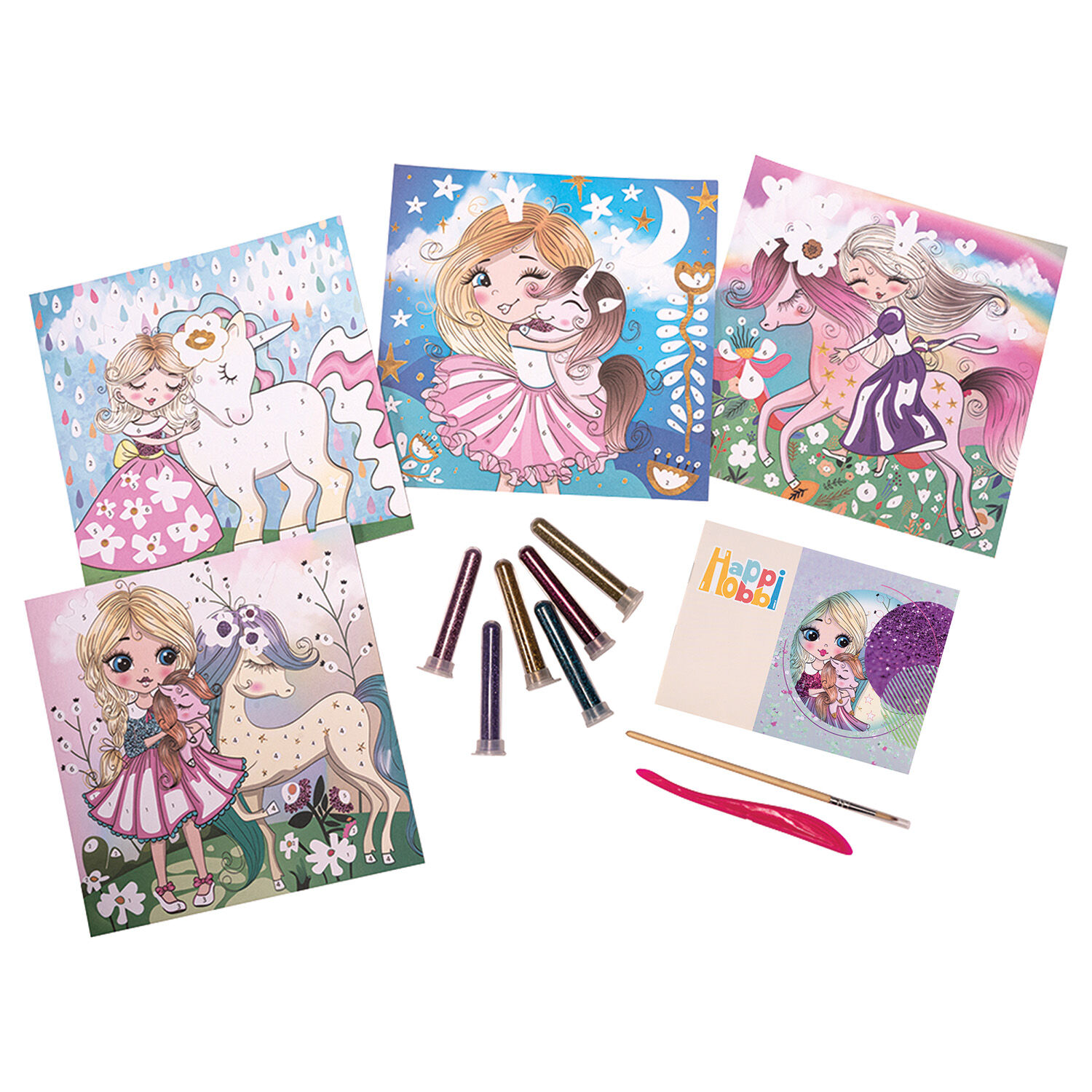 HappiHobbi Artă cu sclipici fantezie pentru copii HappiHobbi 1038-21046