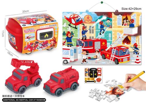 Puzzle de colorat cu mașini 333-19