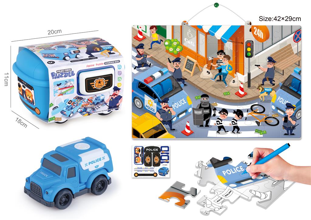 Puzzle de colorat cu mașini 333-21