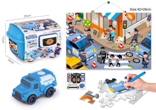 Puzzle de colorat cu mașini 333-21