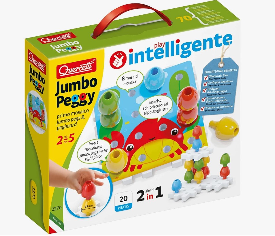 Mozaic Quercetti „Jumbo Peggy” pentru copii, 20 de piese, 2270