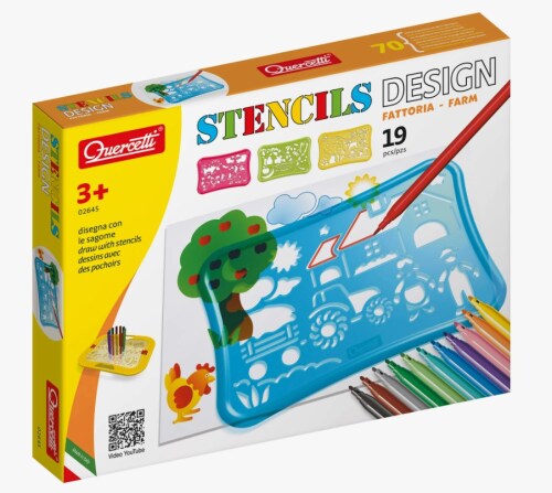 Set de șabloane Quercetti Stencils Design cu motive de fermă 2645