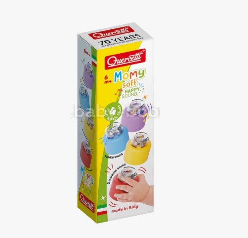 Quercetti Set de 4 zornăitoare „Momy Soft Happy Sound” 4144