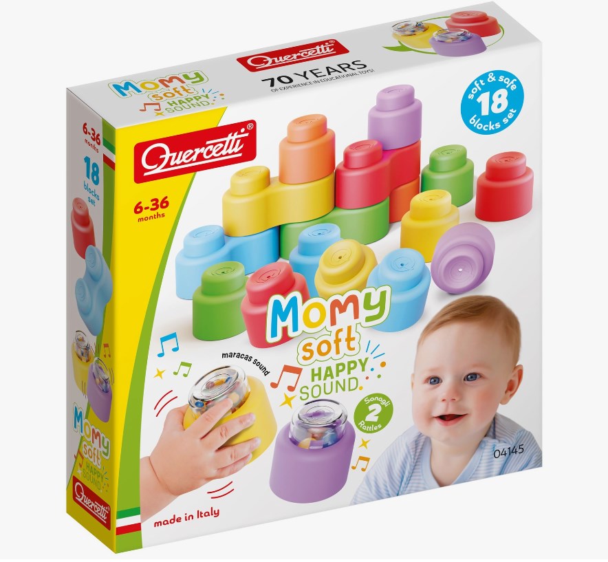 Set de construcție Quercetti „Momy Soft Happy Sound”, 18 piese, 4145
