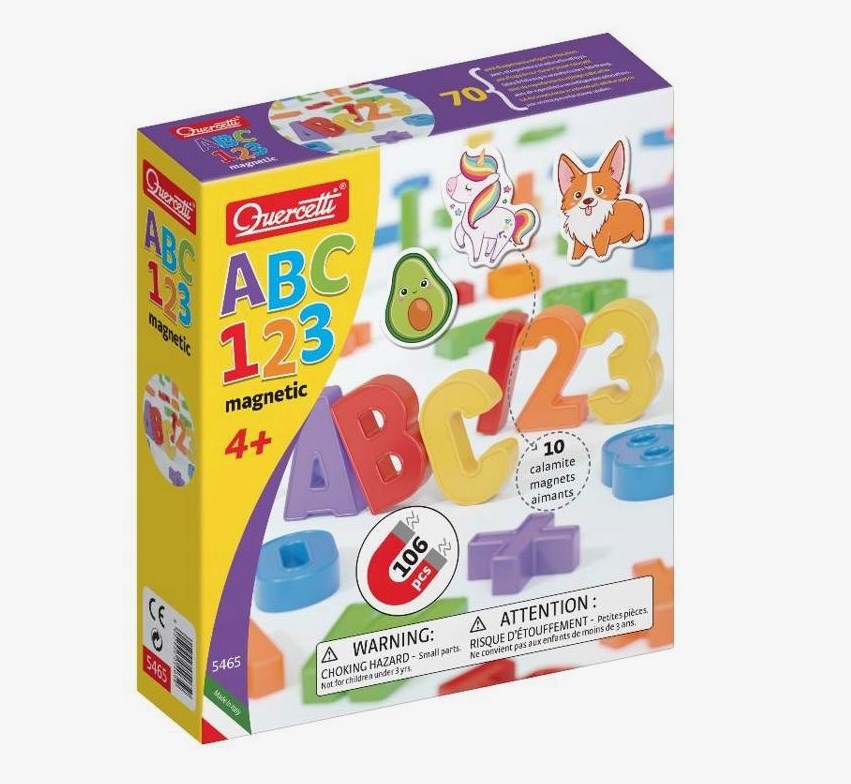 Set de litere și numere magnetice Quercetti, 106 piese, 5465