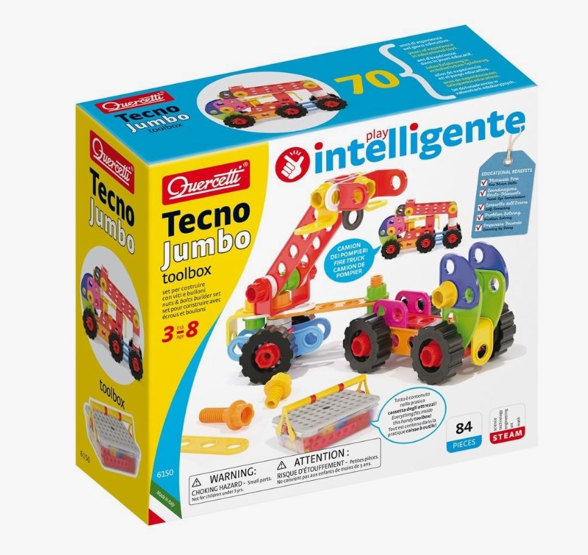 Set de scule Quercetti Techno Jumbo cu 90 de piese (6150)