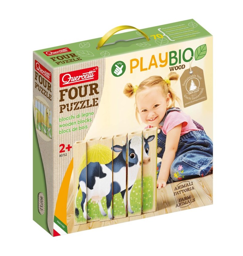 Quercetti 80712 Puzzle cu patru piese „Vacă” 6 buc 80712