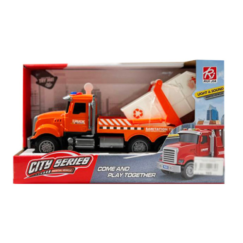 Mașină de gunoi cu acționare inerțială 1:18 (lumină/sunet) RJ6673-6