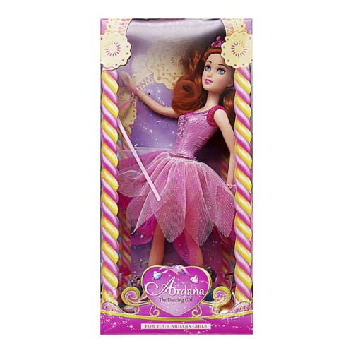 Păpușă 29 cm în rochie de coctail mălină, cod 492007