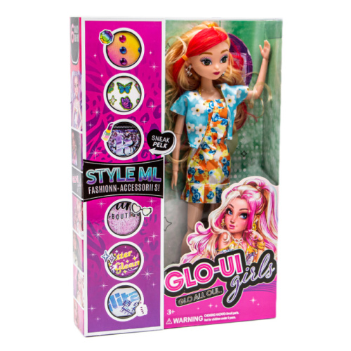 Кукла-блондинка с розовыми прядями 25 см "Glo Up Girls", с аксессуарами, код 552141