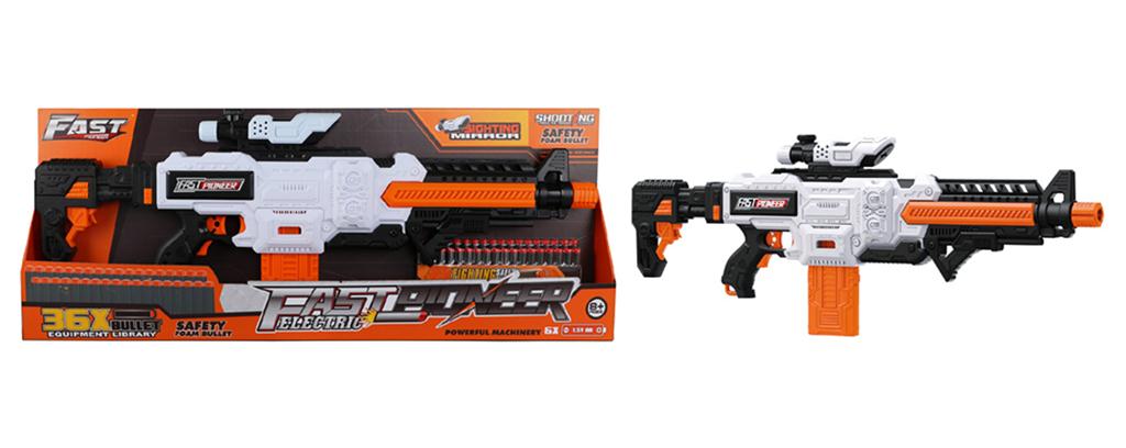 Mitralieră de jucărie rapidă Pioneer cu 36 de gloanțe moi, BIG513