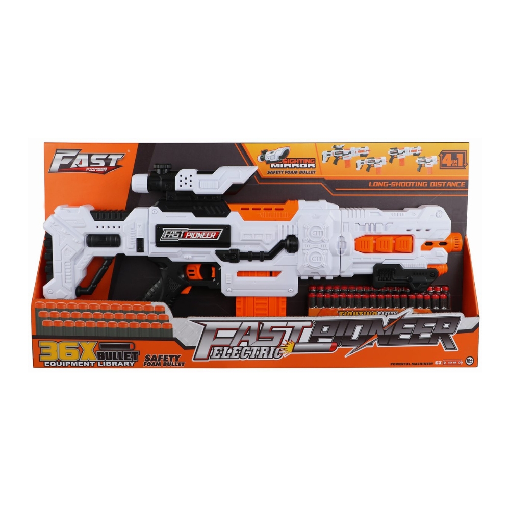 Mitralieră de jucărie Pioneer rapidă cu 36 de gloanțe moi  BIG507