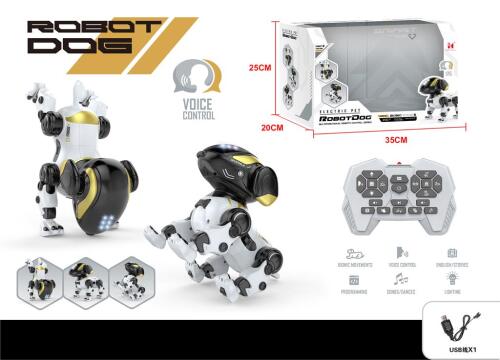 Câine de jucărie interactiv cu telecomandă, USB, baterie LH-R1