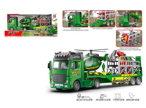 Set de joacă  Elicopter și Camion cu Dinozauri RJ2813