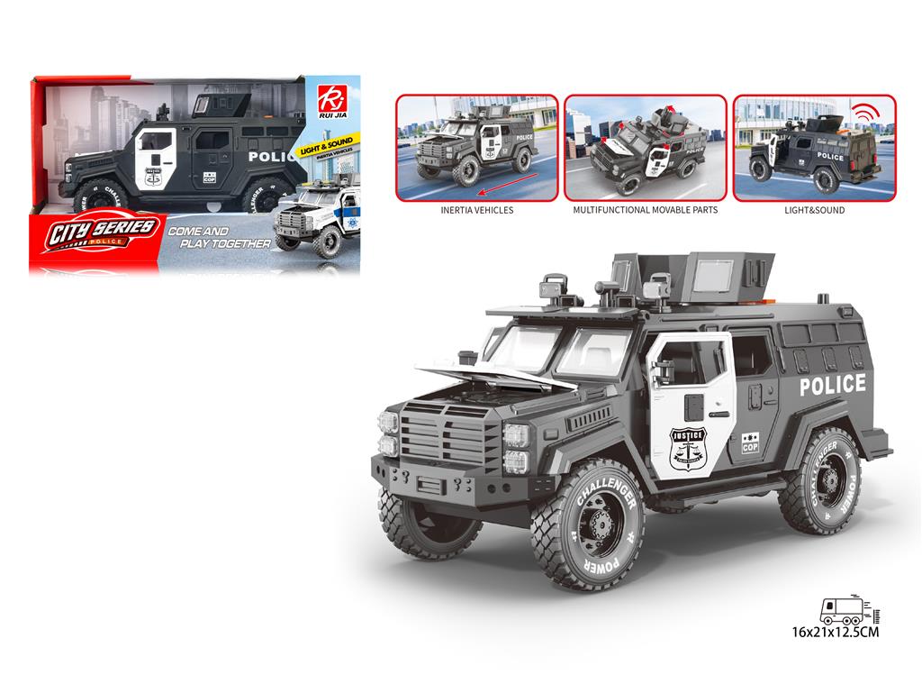Полицейская инерционная машина 1:20 черная RJ9808B