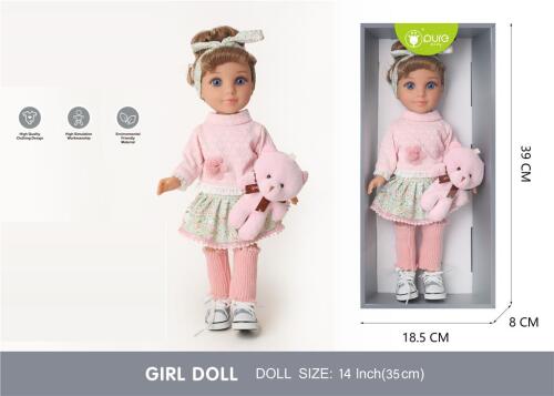 Păpușă Pure Baby, 35 cm, roz, DF14-052A