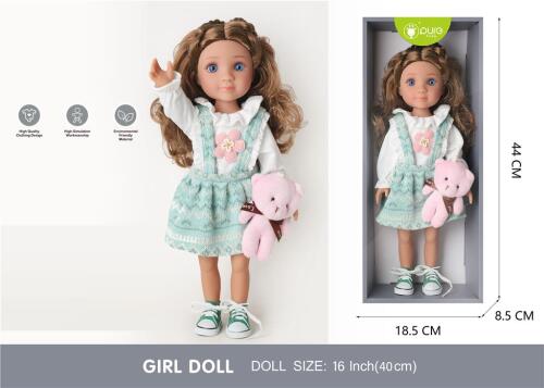 Păpușă Pure Baby, 40 cm, în rochie turcoaz  DF16-050B