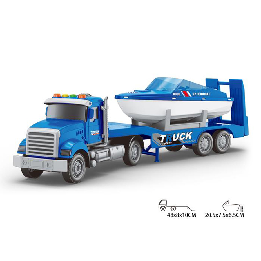 Set de joacă American Truck scara 1:18 cu barcă (lumină/sunet) RJ6674-10